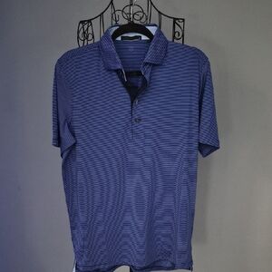 Greyson Navy Striped Polo Shirt